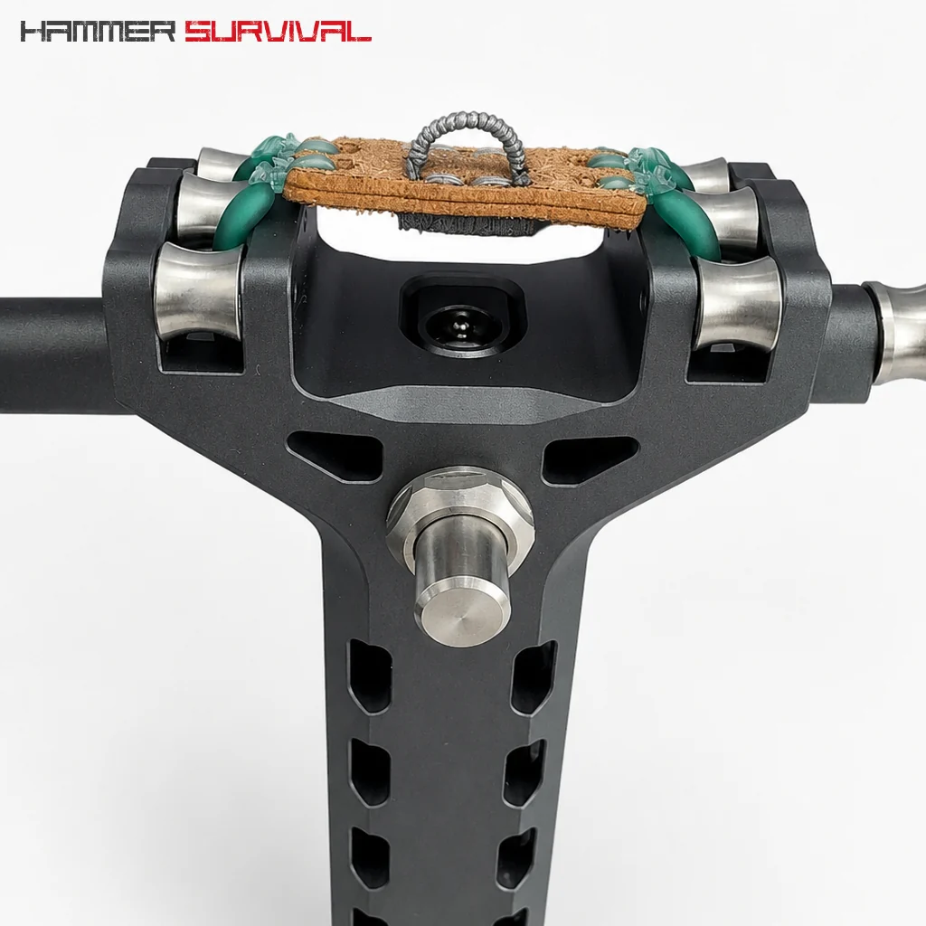 Professional Suitable All-metal Slide Machine Rapid-fire Loading Hunting Semi Automatic Slingshot with Magazine - 3